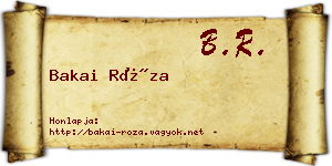 Bakai Róza névjegykártya